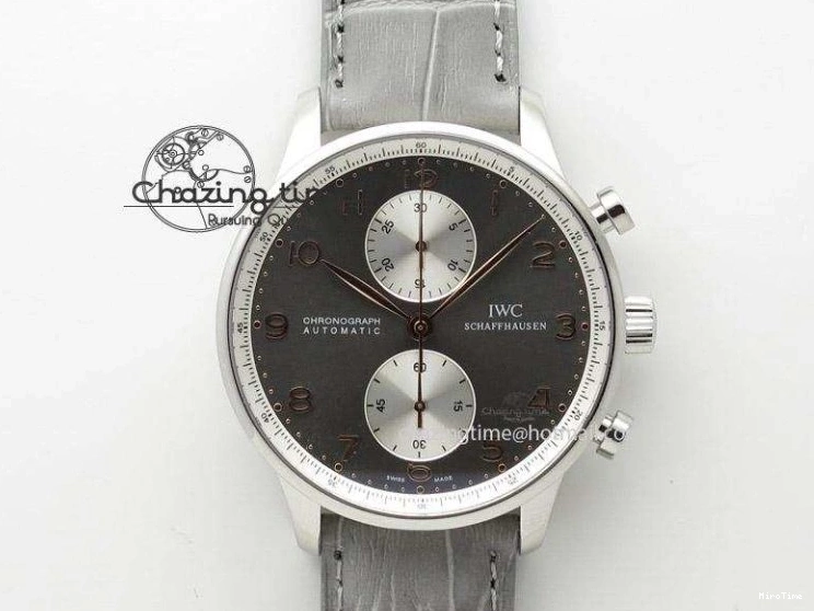 MIROTIME 0809 Portuguese Tourbillon IW5046 SS ZF Best Edition Gray Dial on Black Leather Strap SunProtective 7147